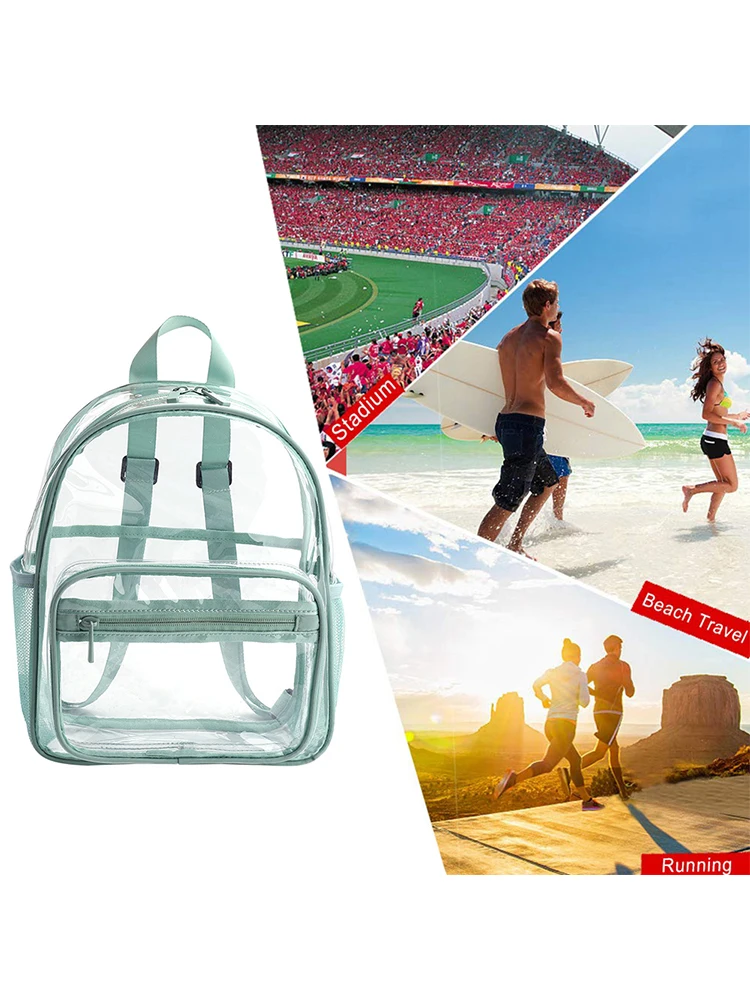 Casual Transparent Waterproof PVC Jelly Rucksack Storage Bag Student Backpack