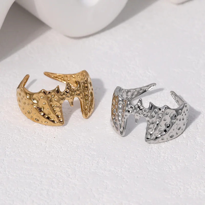 Personalized Dark Style Ring Designer Fashion Jewelry Stainless Steel Bat Opening Men'S Rings Punk Couple Accessories
