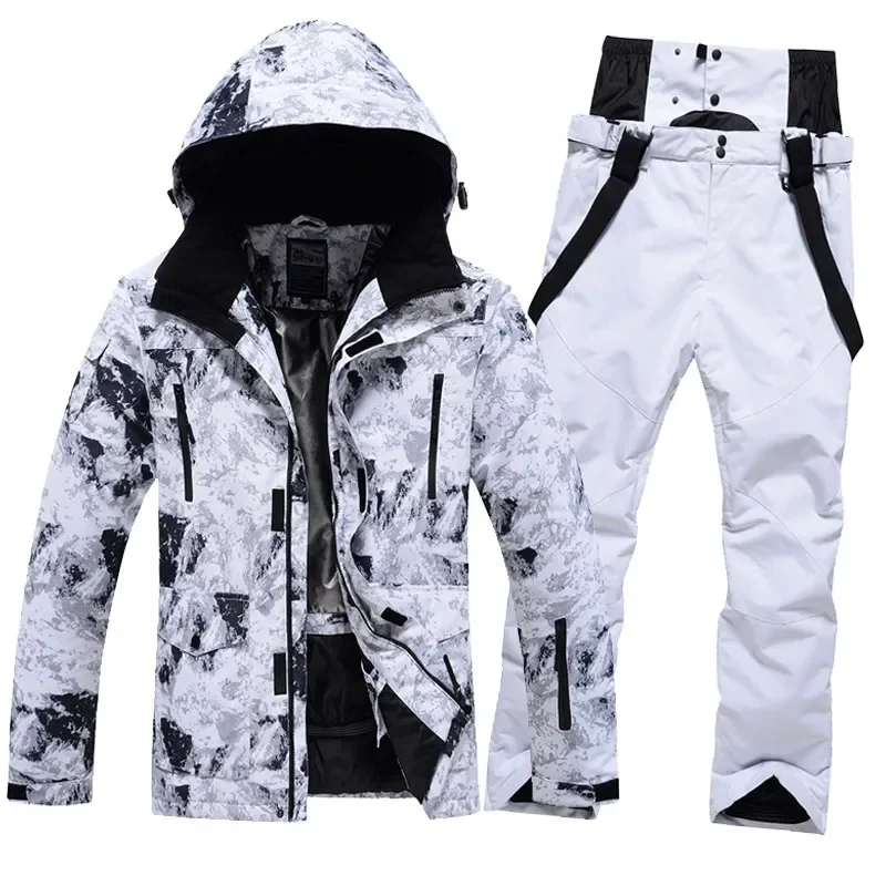 

Ski suit couples windproof, waterproof and warm single and double board ski suit.