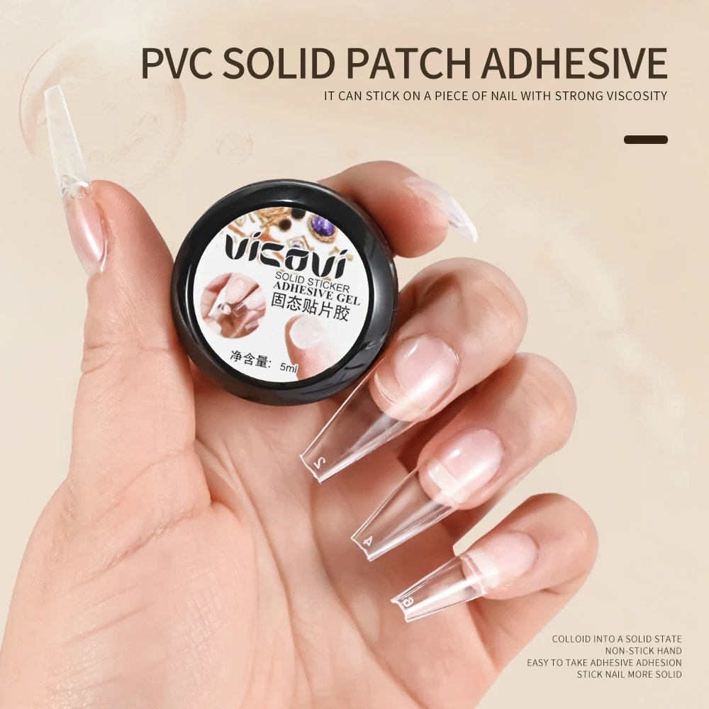 1/5Pcs Solid เล็บ Patch เจลสําหรับวางเคล็ดลับเล็บปลอม/Rhinestones เล็บเจล Strong กาว UV Nail Art EXTENSION กาว