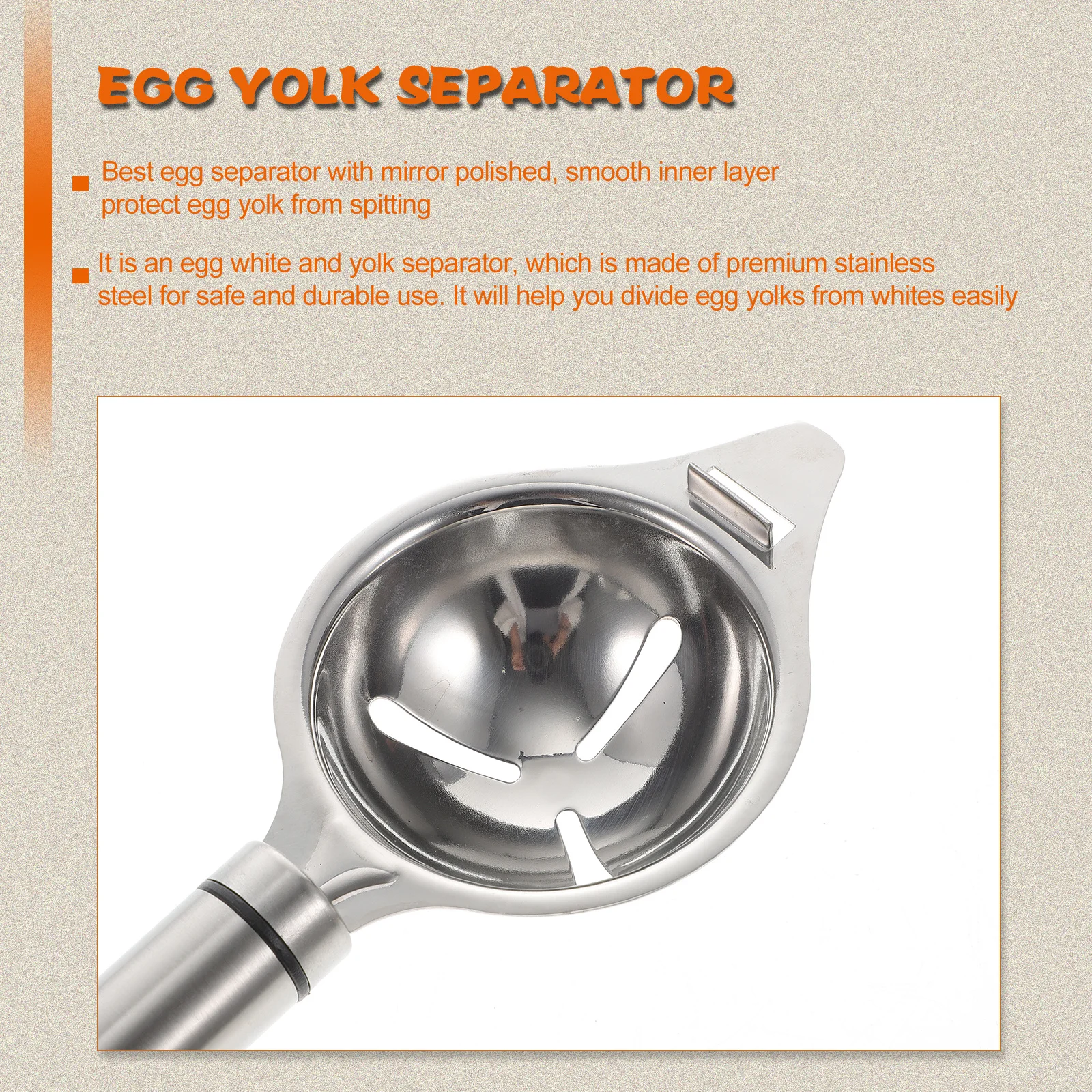 

304 Stainless Steel Egg Separator Egg Yolk Extractor For Cooking Baking Kitchen Mirror Polished Smooth Layer Non Stick
