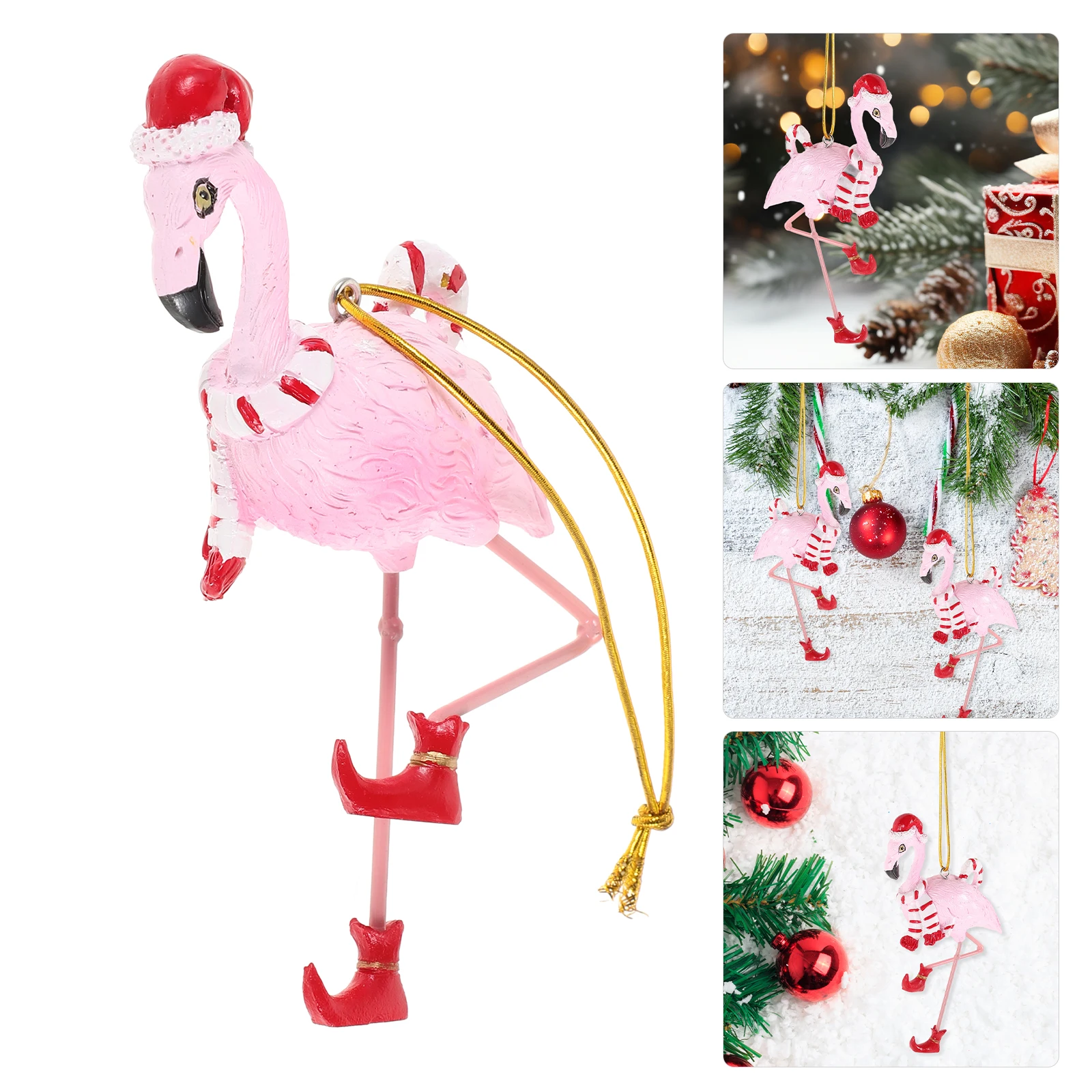 

Tropical Flamingo Christmas Ornament Pink Hanging Decor For Tree Holiday Party Decorations Beach Style Xmas Tree Prop Pendant