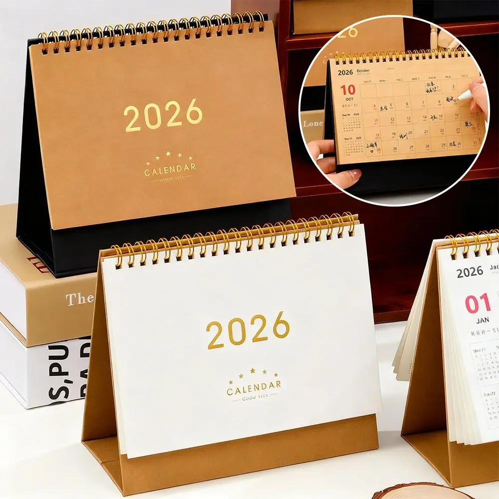 Utile calendario cartaceo da tavolo 2026 Planner annuale multifunzione Agenda Notebook Decorazioni per la casa Agenda Organizzatore Home Office