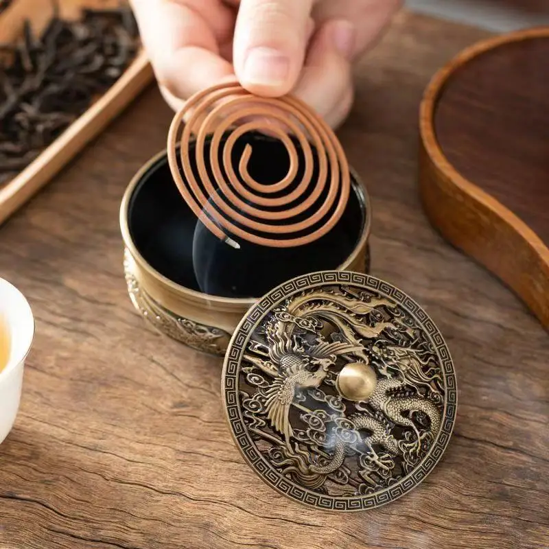 Three-legged Incense Burner Tea Ceremony Sandalwood Incense Burner Indoor Incense Burner Alloy Disc Incense Burner