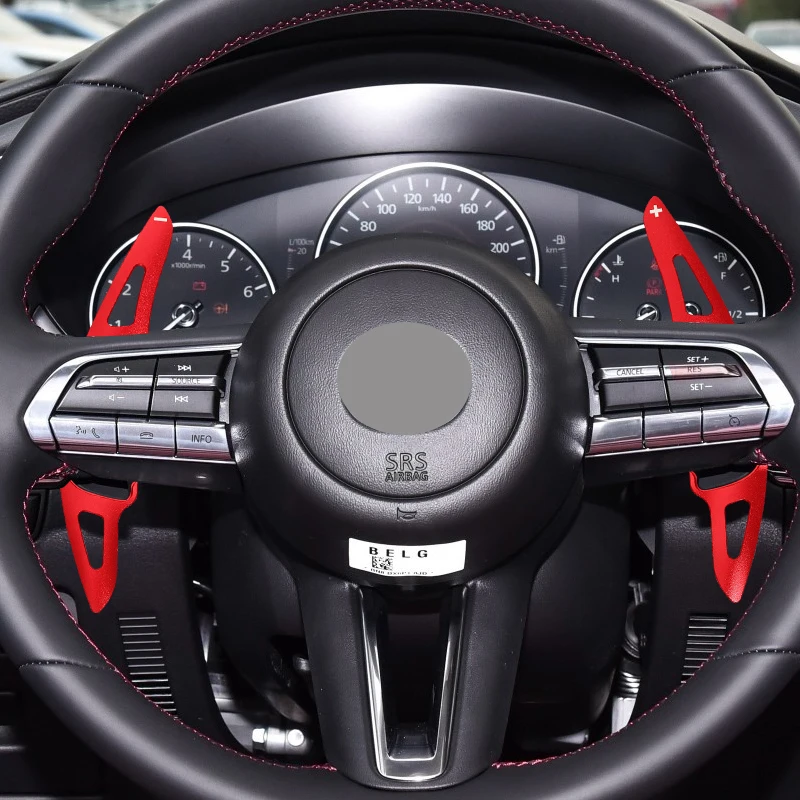 แป้นเปลี่ยนเกียร์อัลลอย สำหรับรถยนต์มาสด้า 3 แอ็กเซล่า ปี 2019-2022 CX-30 CX-50 CX-90 DSG  แป้นต่อพ่วงพวงมาลัยรถยนต์  ชุดแต่งภายใน