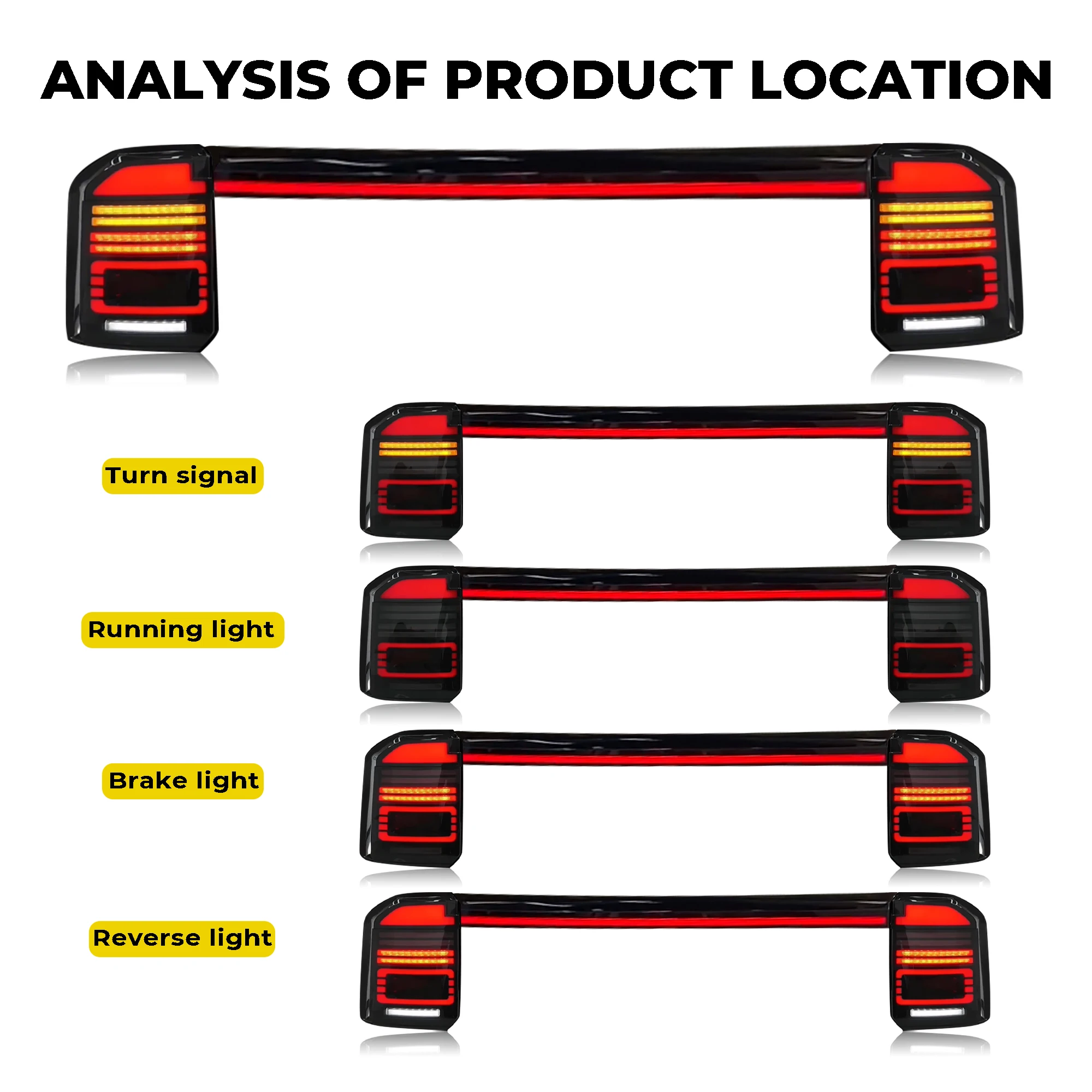 LED Rear Tail Lamp for   Prado LC250 2024 Auto Lighting with Brake Turn Signal & Light Reflector Front Trunk Tail Light