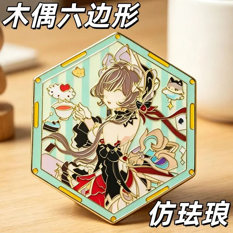 Anime Genshin Impact Sandrone Marionette  Creativity Brooch Cute Badge Jewelry Clothing Backpack Accessories Gift