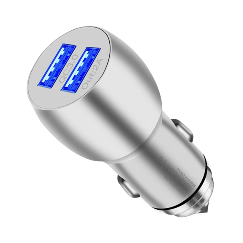 USB Car Charger 5A Fast Charging 2 Port 12-24V Socket Lighter Car USB C Charger For Phone Charge Adapter