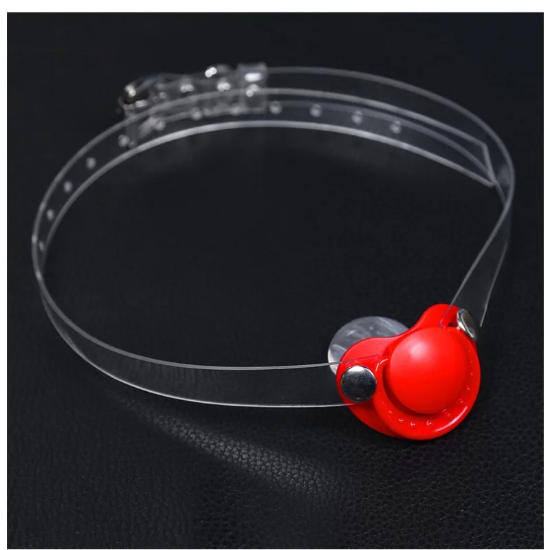 Cute mouth nipple soft girl red and black flail adult tone transparent mouth ball mouth gag factory store