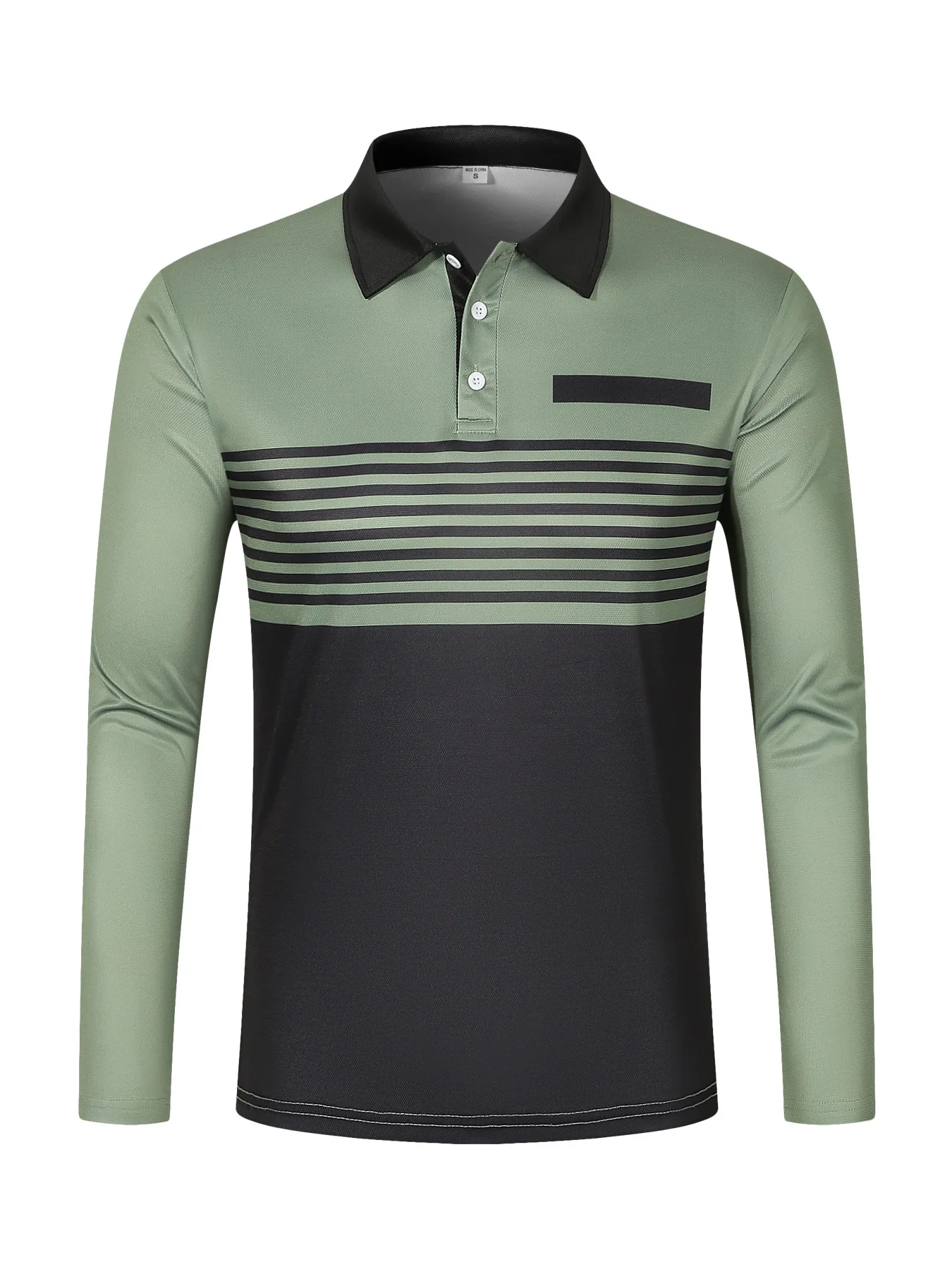 2024 Spring And Autumn Men's Hot Selling Polo Shirt Long Sleeve Striped Printed Color Contrasting Men's Casual Polo Shirt