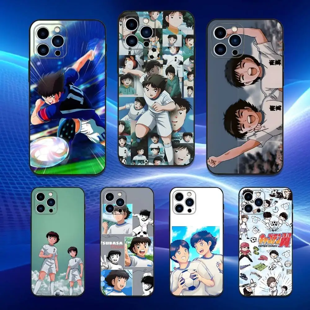 

Anime C-Captain T-Tsubasa Phone Case For iPhone 17,16,15,14,13,12,11 Plus,Pro Max,XS,X,XR,SE,Mini,8,7,Soft Silicone Black Cover