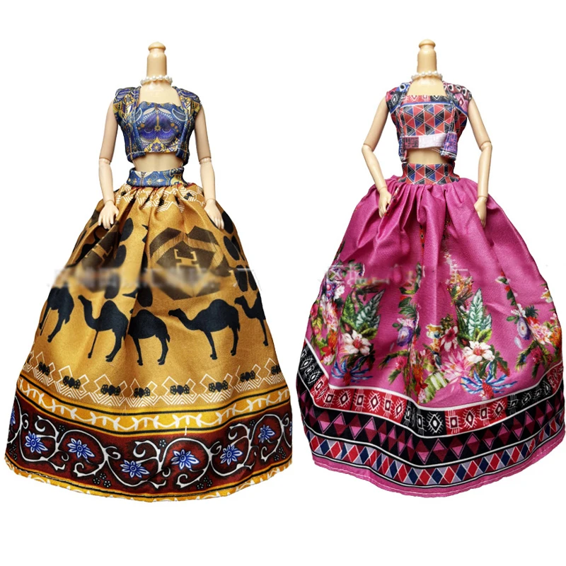 

30CM Doll Dress Up Clothes Ethnic Clothes Dance Dresses Fashion Clothing Handmade Dress For 1/6 Doll Accessories Girls Toys Gift