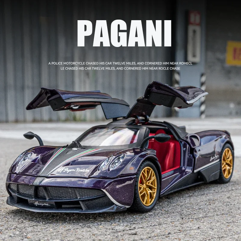 1:24 Pagani Huayra  China Dragon Dinastia Supercar Alloy Car Toy Car Metal Collection Model Car Sound and light Toys For kids