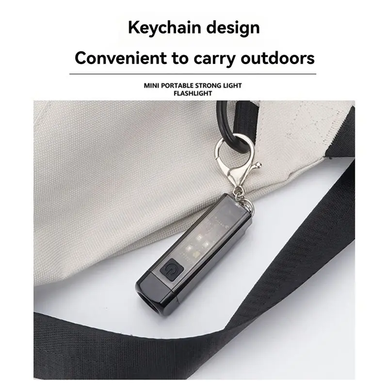 IALJ-Dual Mode USB قابلة للشحن EDC المفاتيح مصباح يدوي مدمج جيب ضوء قاعدة مغناطيسية للتخييم والمشي لمسافات طويلة وصيد الأسماك