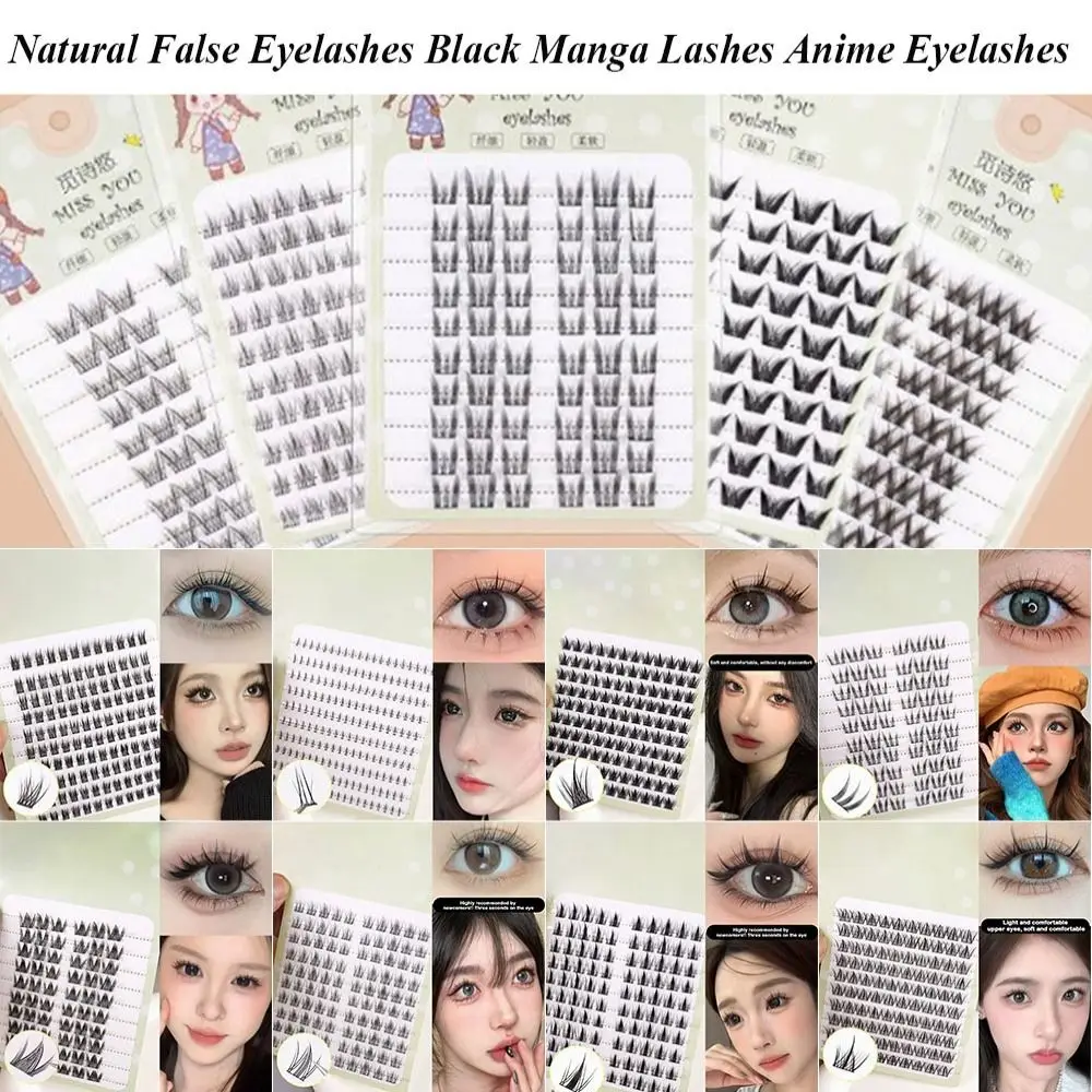 High Quality DIY False Eyelashes 10 Rows Fox Fluffy Natural Manga Lashes Black Big Steamed Rolls Eyelashes