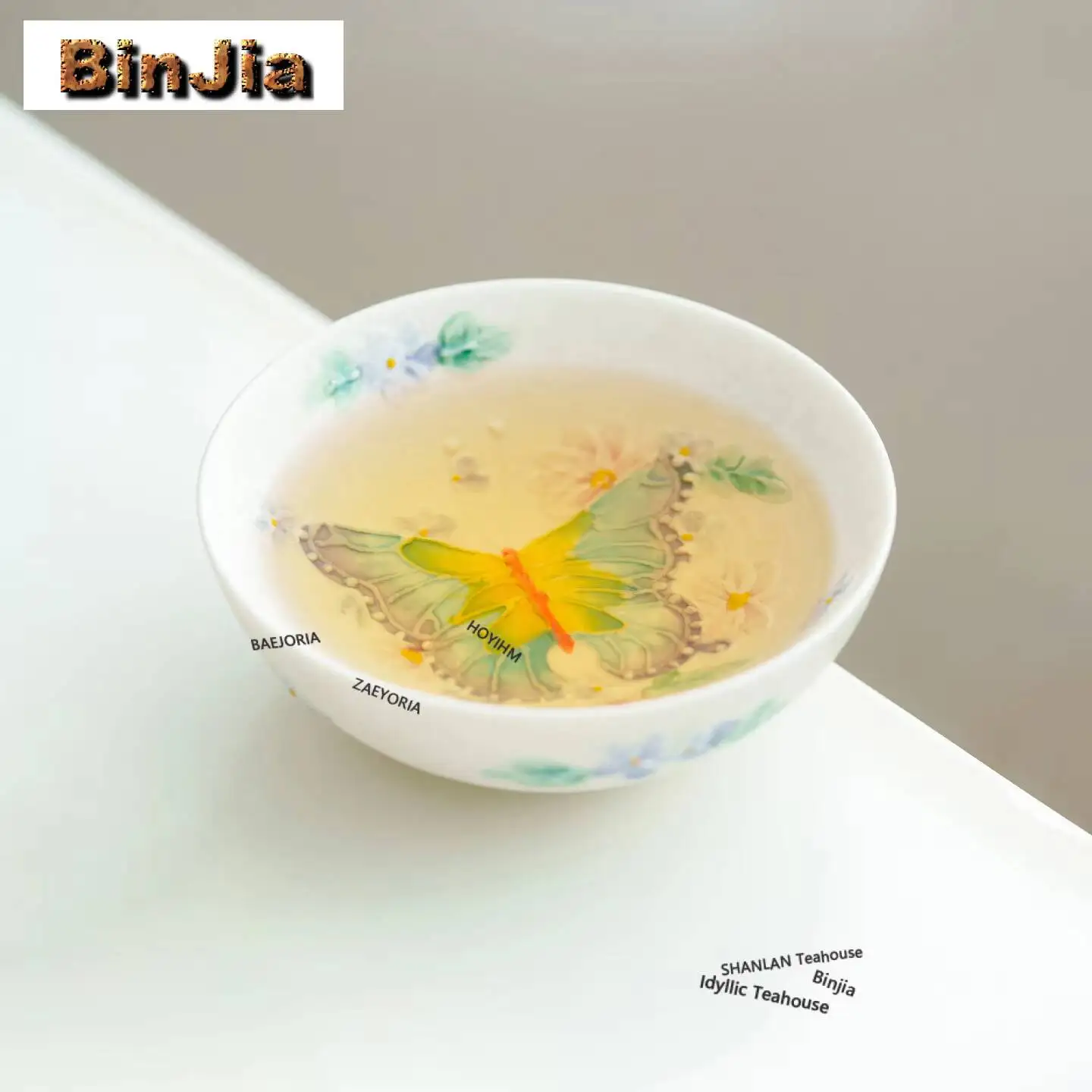 100ml Hand Painted Butterfly Teacup Boutique Tea Bowl Water Jug Tea-tasting Personal Cup Jianzhan Master Cups Cha Collection