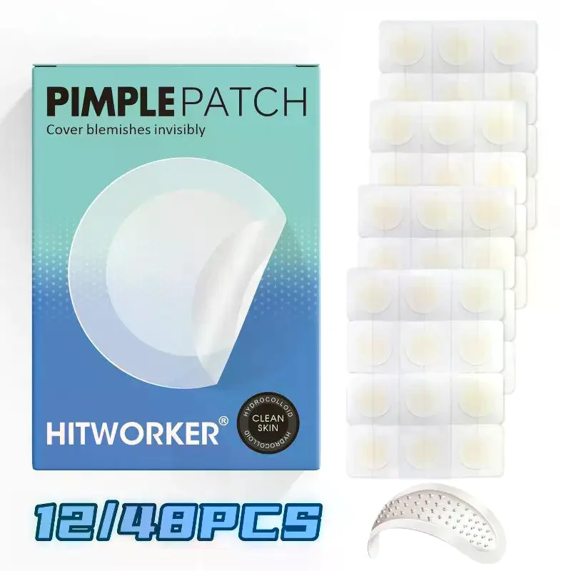 12/48Pcs Alcohol Free Invisible Patch Containing Tea Tree Oil And Hyaluronic Acid Hydrocolloid Patch Heal