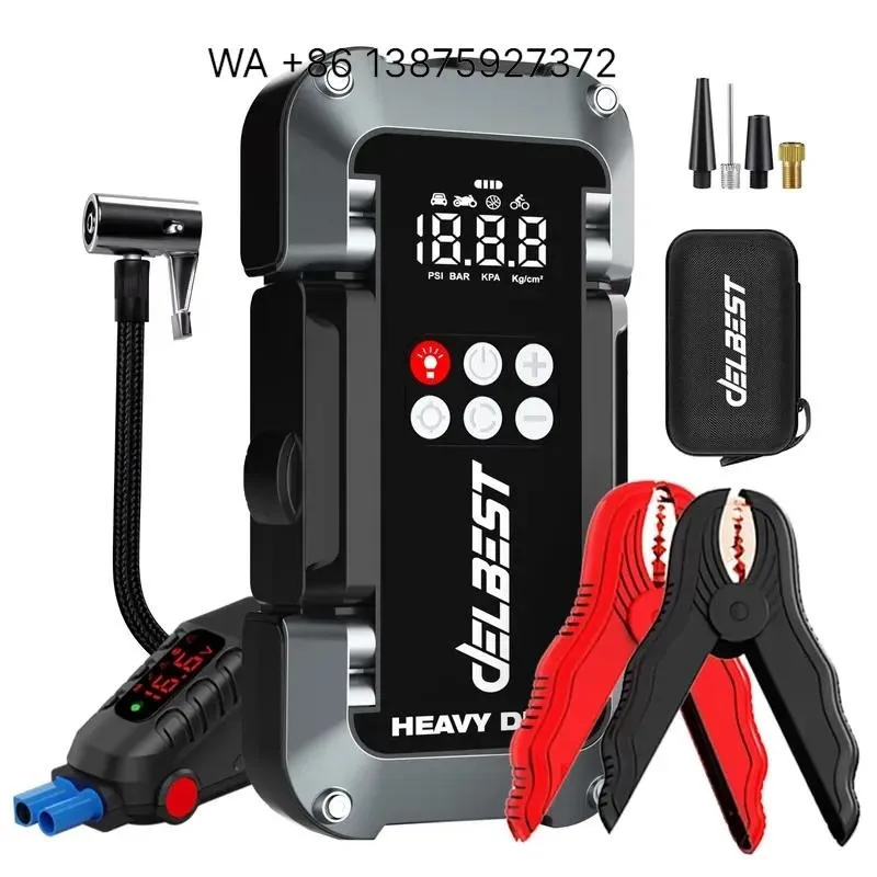 Wmwmnu for All-in-One Emergency Tool Kit 26000mAh Battery 10.0L 150PSI Inflation Digital Screen Passenger Car Use 1000x Cycle
