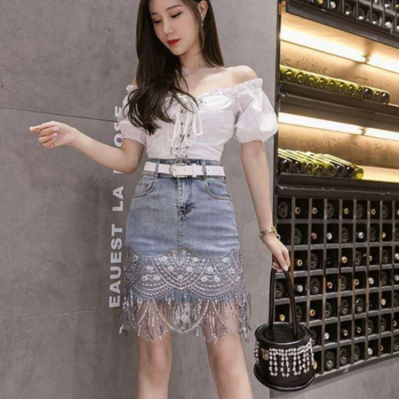 High Waist Tight Women's Denim Skirt Wrap New In Female Jeans Skirts Offer Promotion Hot Modest Premium Cheap A Line Stylish V