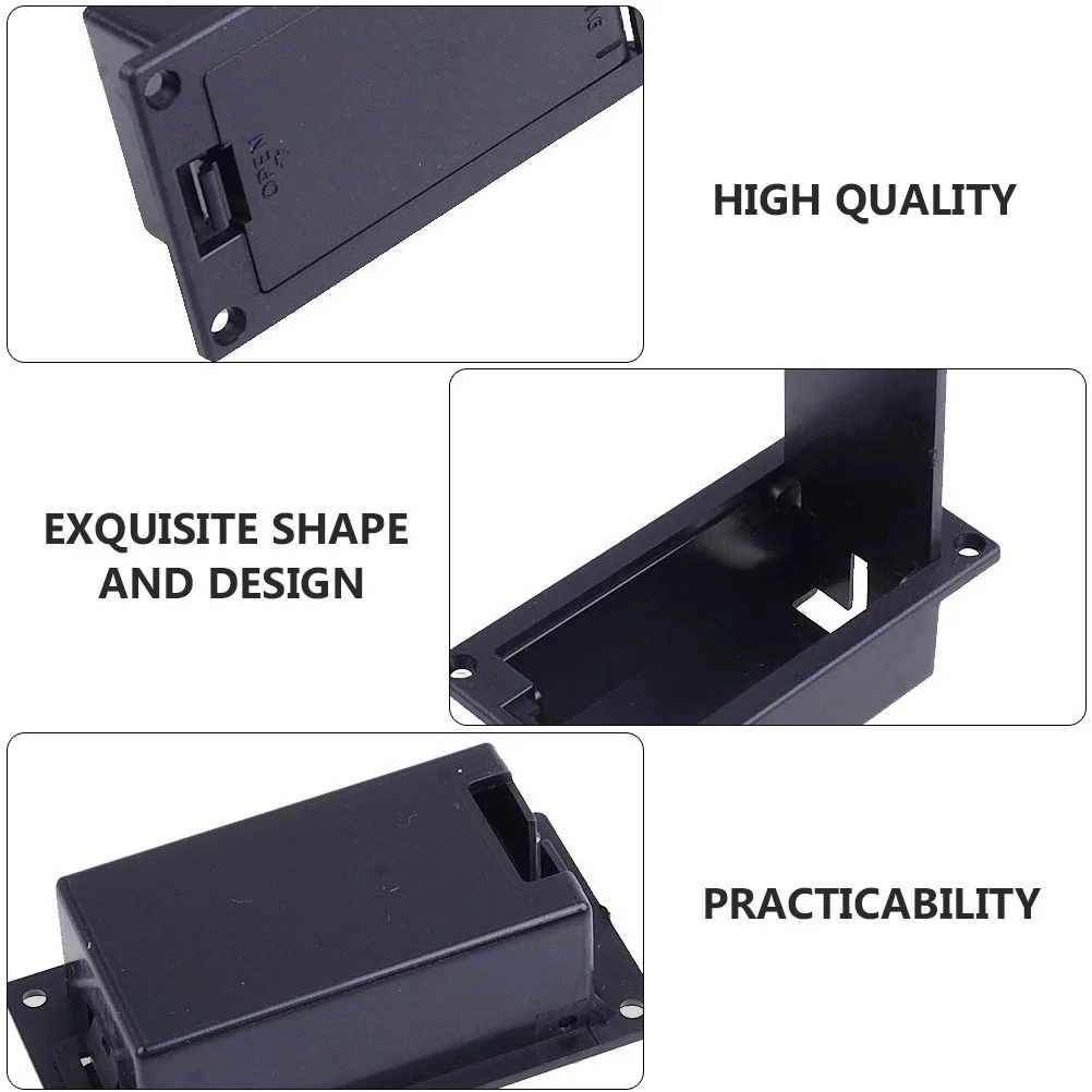 

2 Pcs Holder Pickup Case Guitar Bass Compartment for Active Casing Black