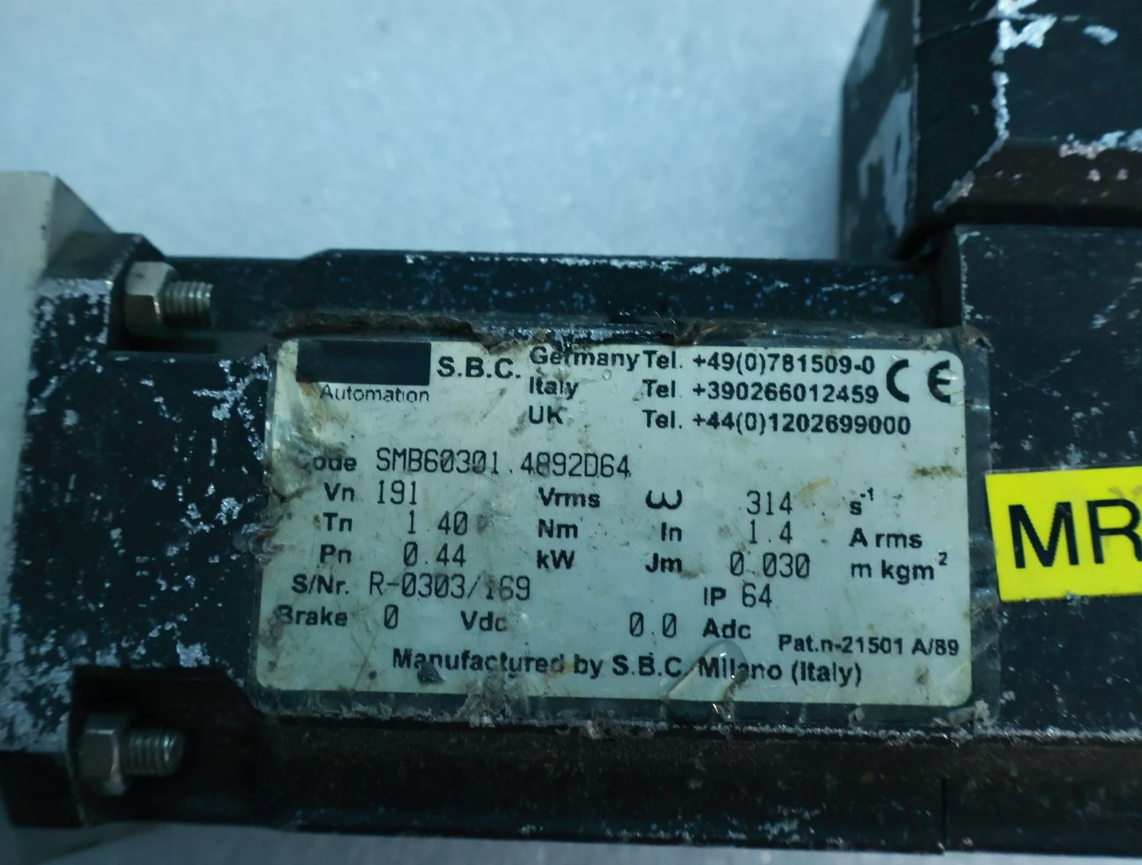 Used SMB60301 4892D642 For Parker SMB60301 4892D642 Servo Motor