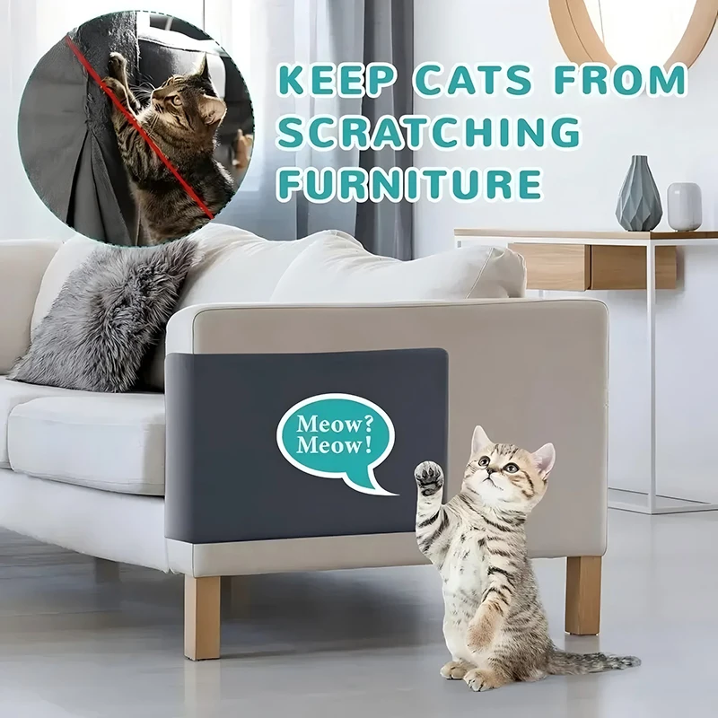 Selbstklebende Katzenkratzmatte, zuschneidbarer Katzenkratzteppich, Eckwand, Katzensofa, Möbelschutz (einschließlich 10 Fixierer) – Detail 9