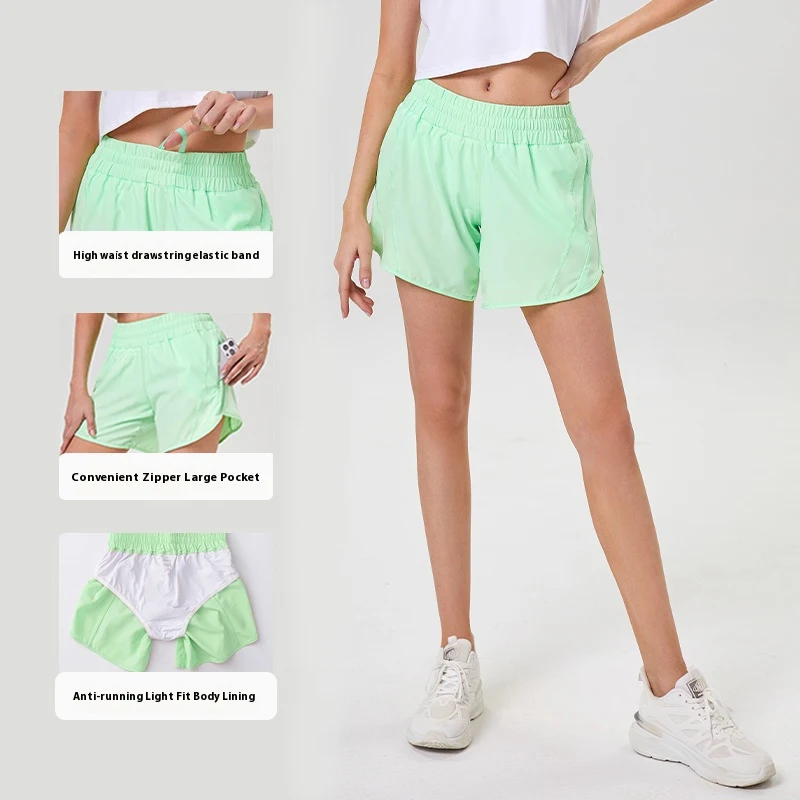 

Женские спортивные шорты для йоги с высокой талией, быстросохнущие велосипедные брюки для тренировок в тренажерном зале с внутренней подкладкой, одежда для бега