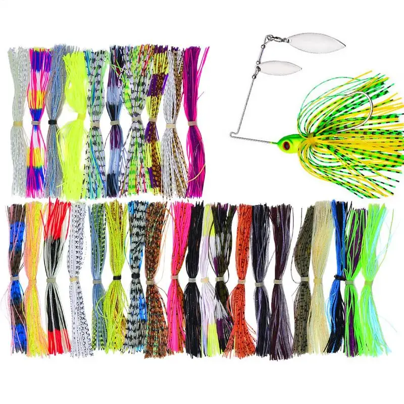 Spinnerbaits For Bass 30 Bundles Jig Skirts Silicone Jig Skirts Spinnerbait Skirts Replacement For Kids Family Friend