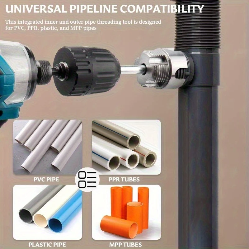 3-piece set of heavy-duty alloy pipe thread processing tools.