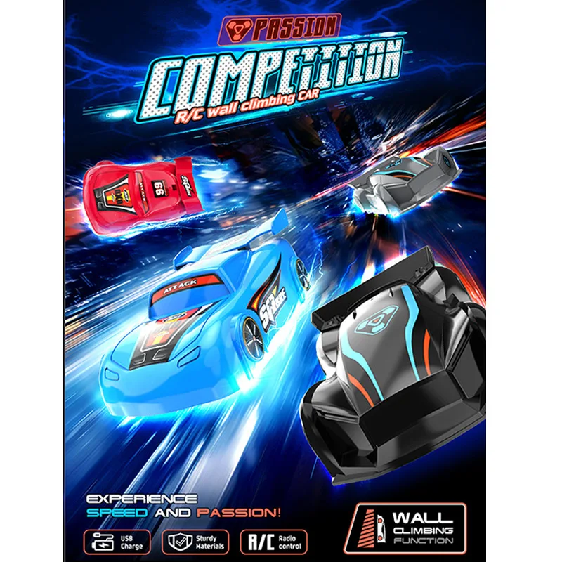 

Wireless Remote Control Wall Climbing Car Rechargeable Mini Stunt Car Children's Toys Racing Cartoon Car