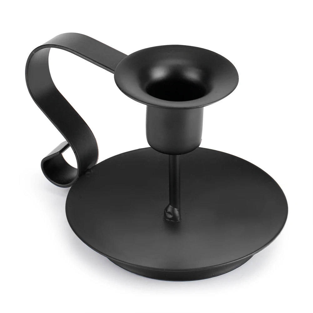 Handmade Candle Holder Retro Iron Taper Candle Holder Hand Made Candlestick Stand Home Candlelight Dinner Decor Iron Candlestick