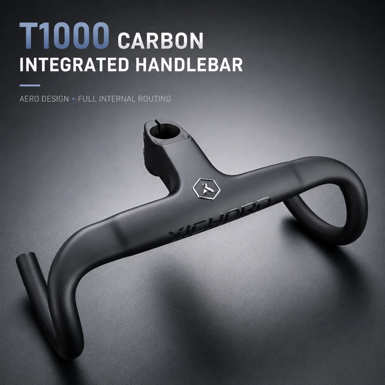 YICHORD T1000 Carbon Aero Integrierter Rennlenker 360-440mm Vollständige interne Kabelführung 28,6mm Gabelstütze Dropbar