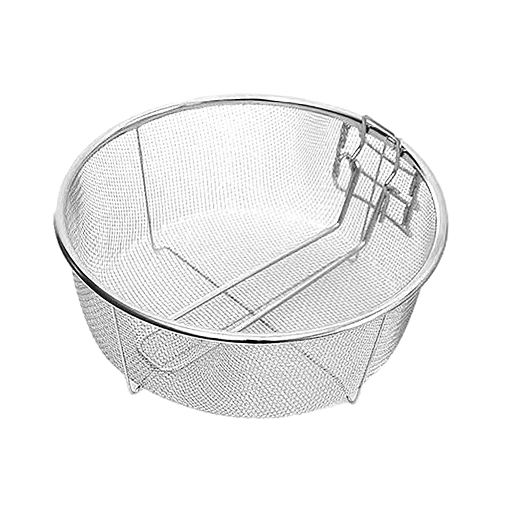 French Fries Basket Stainless Steel Fry Baskets With Handle Deep Fryer Strainer Blanching Basket Deep Fryer Skimmer For Kitche