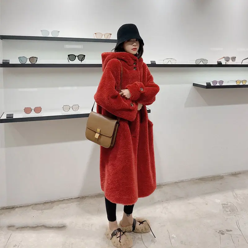 

2025 New Fashionable Spring Winter Hairy Shaggy Soft Thick Warm Faux Fur Coat Women with Hood Fluffy Jacket Clothes 2025 Wh26