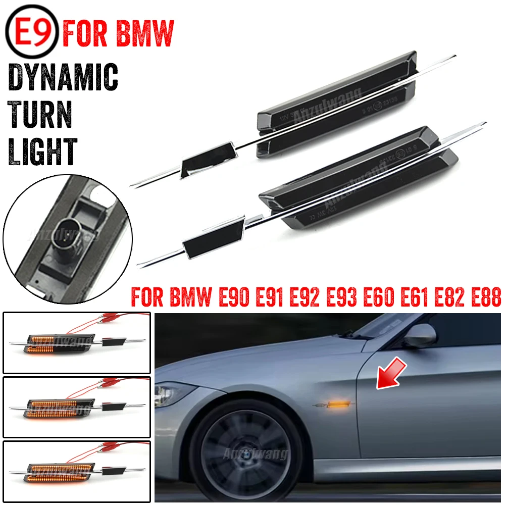 

For BMW F10 Sequential Dynamic Flash Amber LED Fender Side Marker Light For BMW F30 E90 E91 E92 E93 E46 E60 E61 Turn Signal Lamp