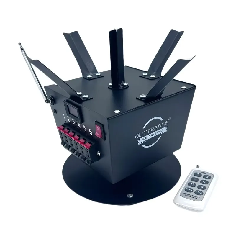 Spinning Rotate Cold Fountain Sparkling New Year Wedding Machine 6 Channel Pyro Firing System Spark Effect