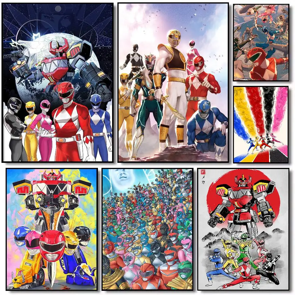 Film P-Power R-Rangers Cool Poster Gallery Prints Self Adhesive Home Decor Decoration Wall Decals Living Room Sticker