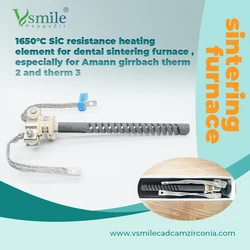 SIC Heating Element Dental Lab Resistance 1625 Degree Compatible Amann Girrbach Ceramill Therm2 Nabertherm Sintering furnace