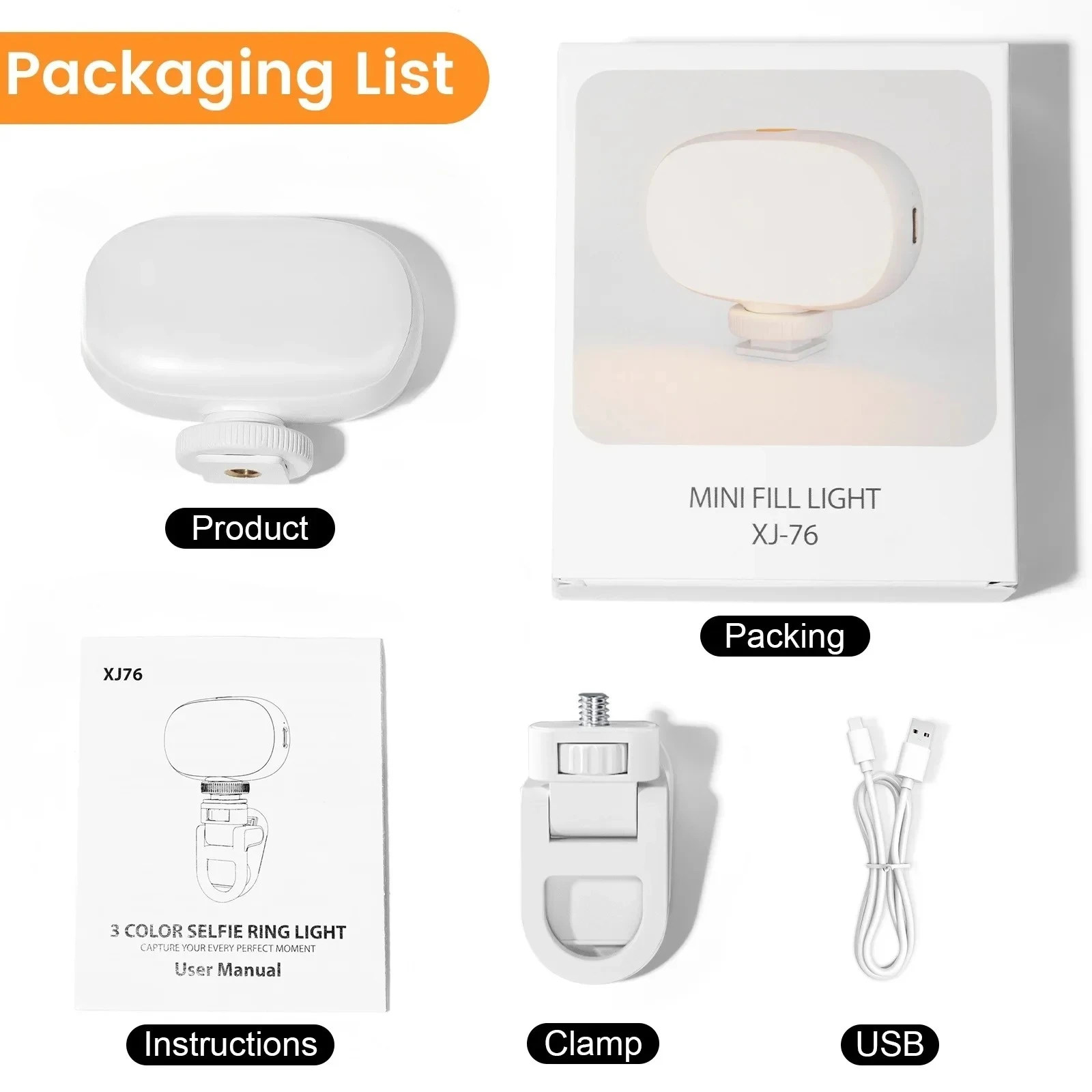 Small LED Fill Light for Cell Phone, Mini Camera Soft Light for Video Conference, Photography, and Selfie, 600mAh Portable Light