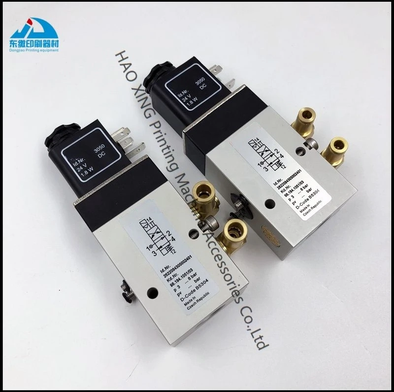 Suku Cadang Mesin Cetak Offset 98.184.1051 Katup Solenoid untuk Suku Cadang Heidelberg SM102 CD102 Katup Solenoid Berkualitas Tinggi