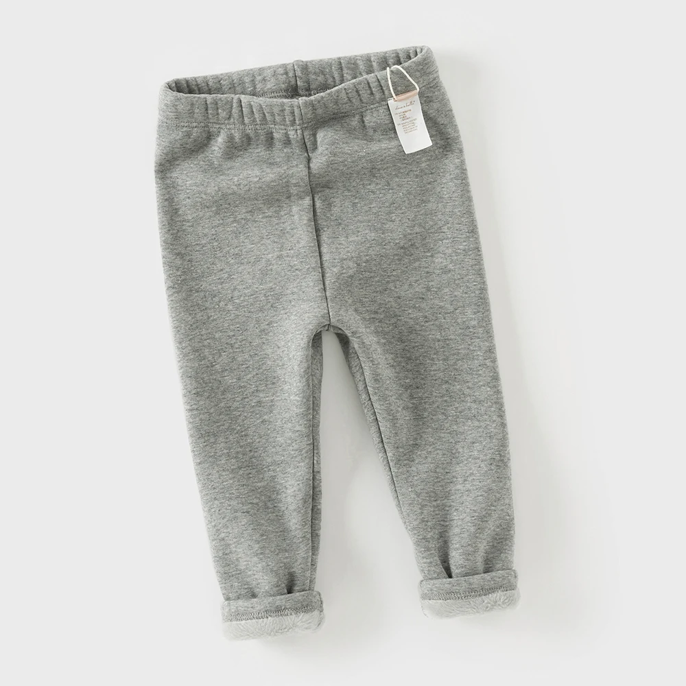Dave Bella Children Leggings Autumn Winter Baby Thick Pants Girls Cotton Velvet Trousers Casual Elastic Pants Outdoor DB4242594