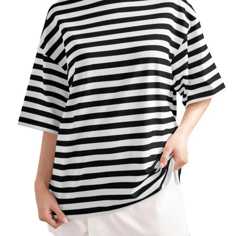 

T-Shirts for Women Trendy Womens Summer Tops Color Block Short Sleeve Crewneck Shirt Tops Oversized T Shirts Playeras De Mujeres