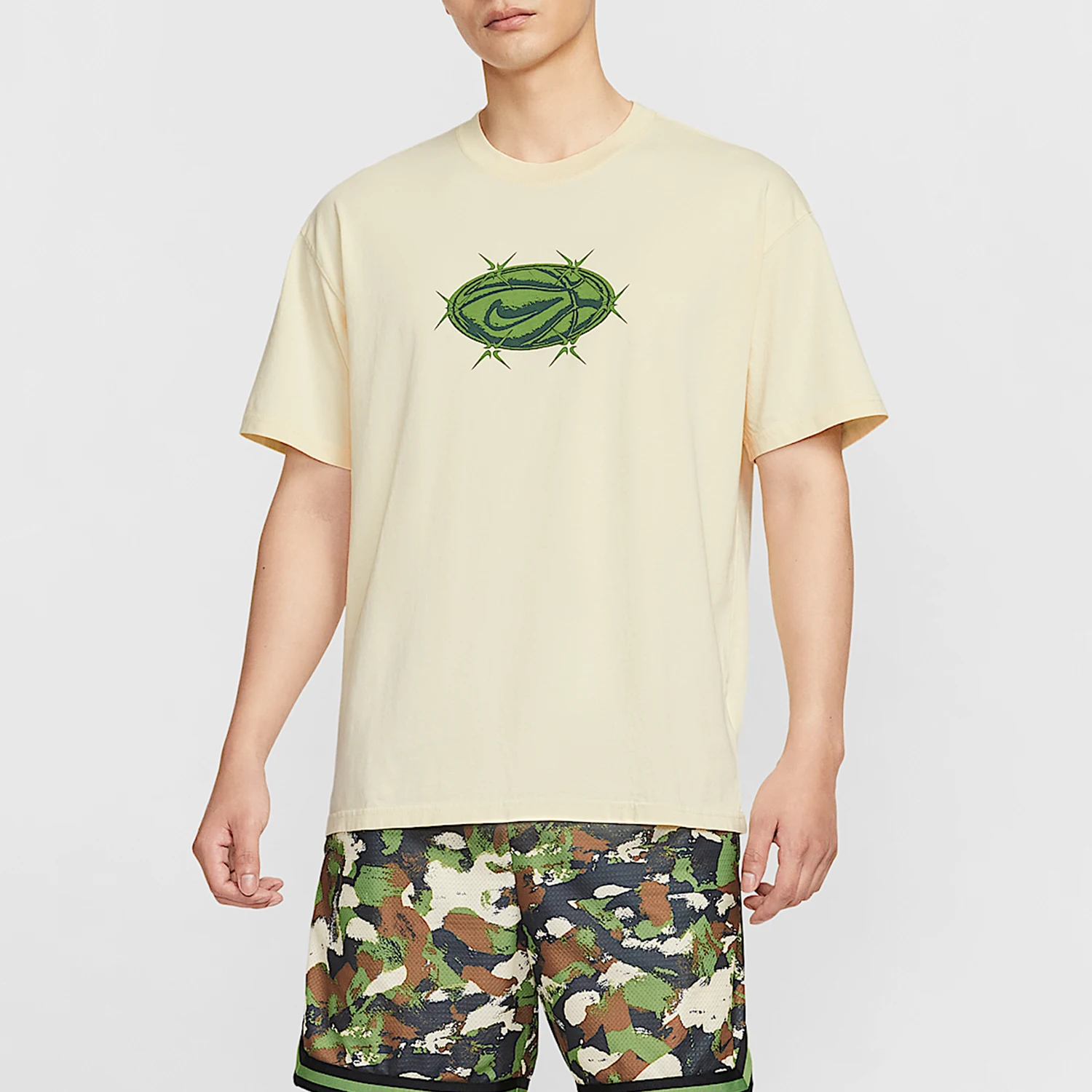 

Мужские дышащие повседневные футболки Nike Authentic 2025 Summer с коротким рукавом и узором HV1676-113