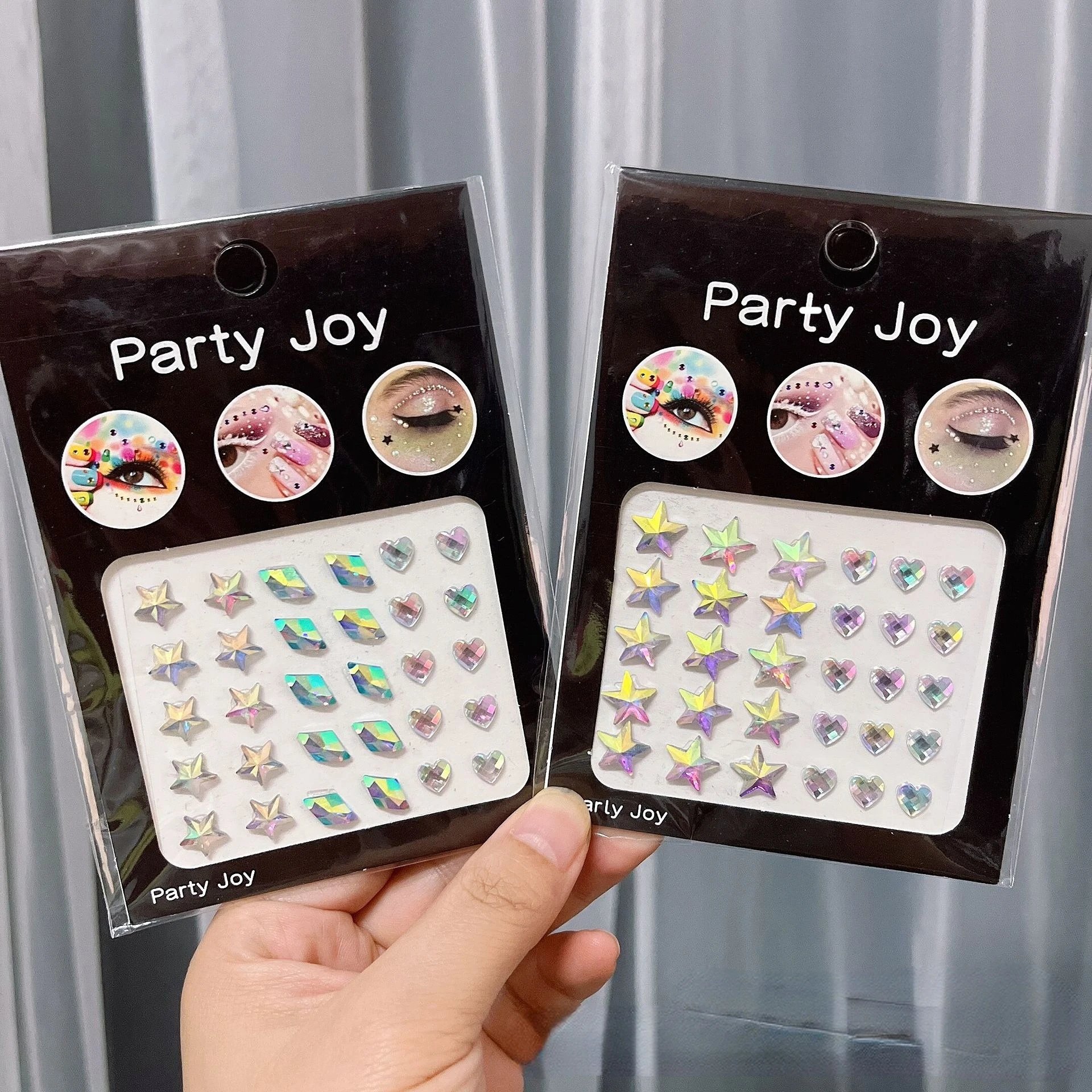 Face Jewels Party Festival Makeup Decoration Face Body Colored 3D Diamond Jewels Pearls Self Adhesive Eyeshadow Acrylic Sticker