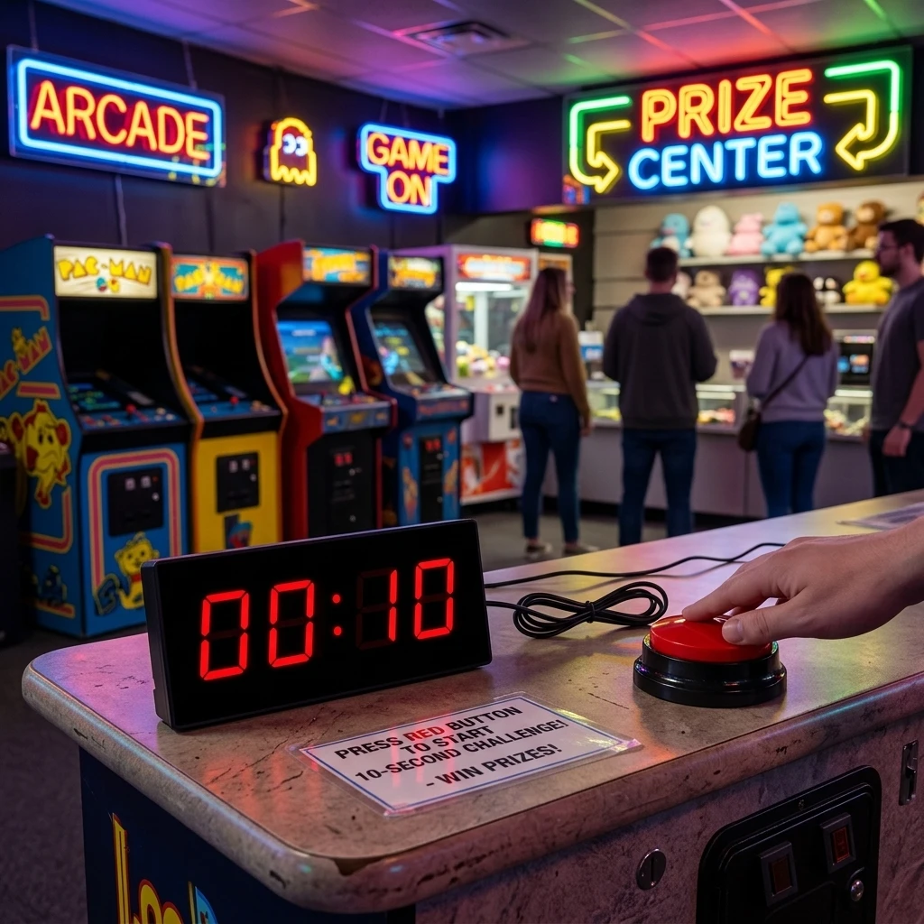 10 Second Timer 4 Digit LED Stopwatch with Start Stop Button Buzzer for Carnival, Arcade & Indoor Playground Wholesale