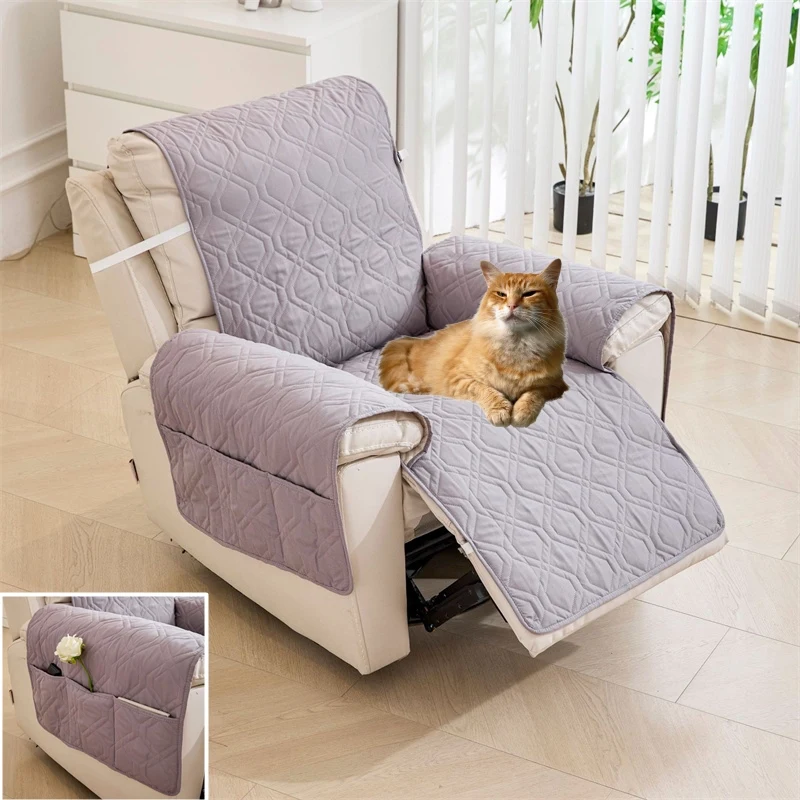 

1 Seat Recliner Sofa Cover Waterproof Pets Kids Armchair Cover Anti-slip Single Couch Slipcover Living Room Fotel Wypoczynkowy