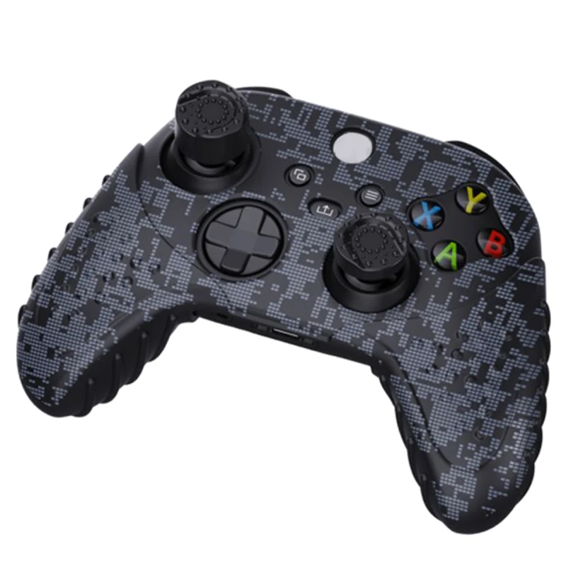 Adequado para xbox seriesx/s controlador capa de silicone sem fio gamepad controlador capa protetora antiderrapante com tampa de balancim