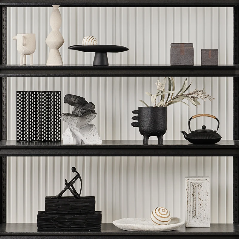 Luxury Bookcase Decor Set,Modern Bookshelf Display Organizer,Sophisticated Living Room Home Study Accent Shelf for Office Decor