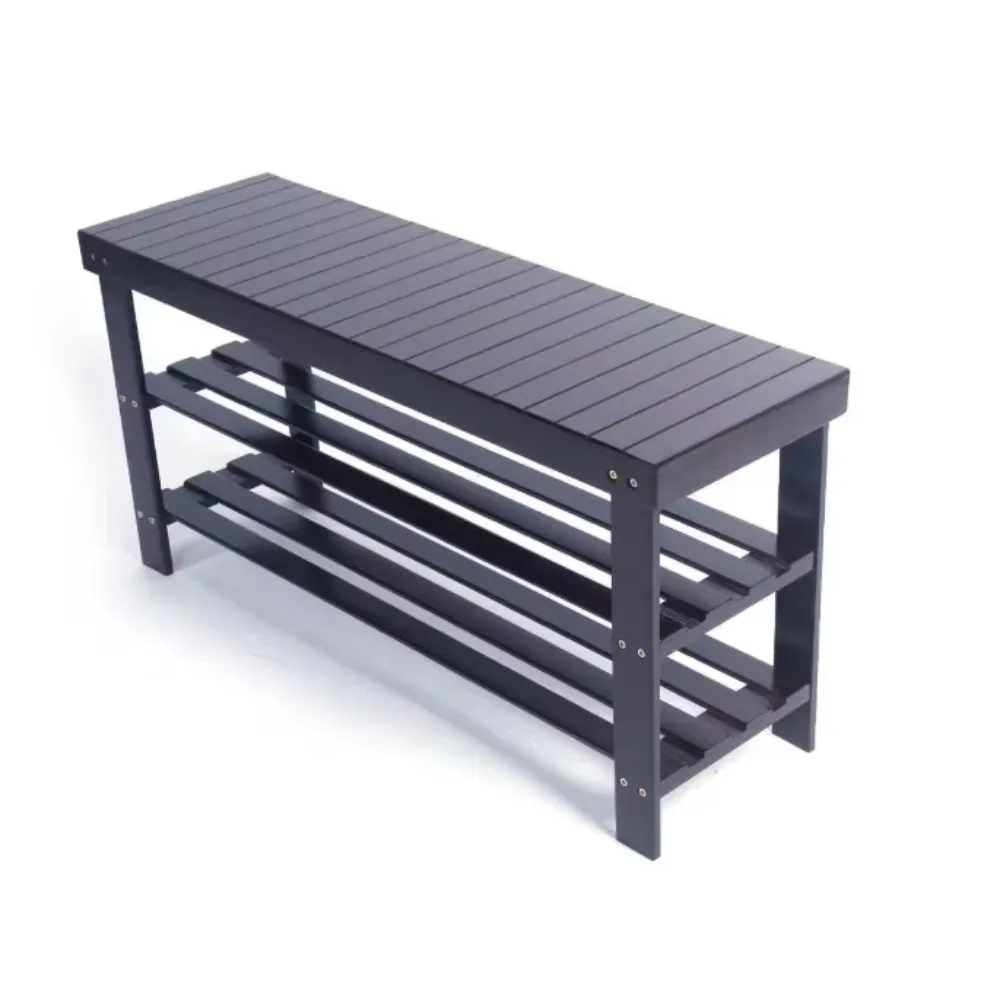 

10-Pairs 3-Tier Brown Bamboo Shoe Rack for Bedroom, Closet, Entryway, Dorm Room Organizer Stackable Durable Metal Shoe Rack