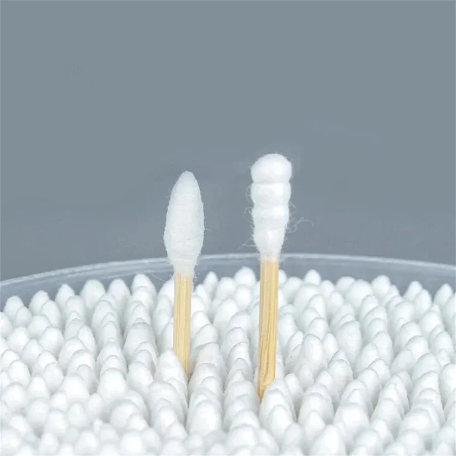 500/1000/2000pcs Double Swab Women Makeup Head Cotton Cotton Buds Tip for Wood Sticks Nose Ears Cleaning Health Care Tools